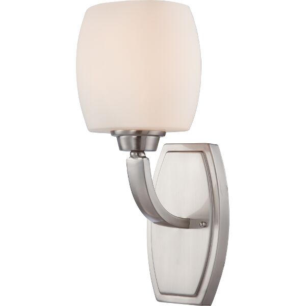 Nuvo Lighting 60/4181  Helium - 1 Light Vanity Fixture with Satin White Glass in Brushed Nickel Finish